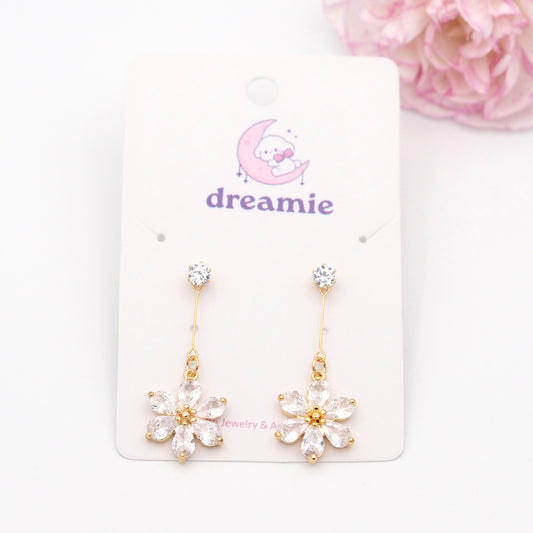 Petal Drop Earrings - Gold