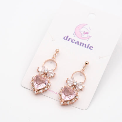 Blush Ribbon Love Earrings