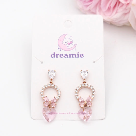 Crystal Butterfly Love Earrings