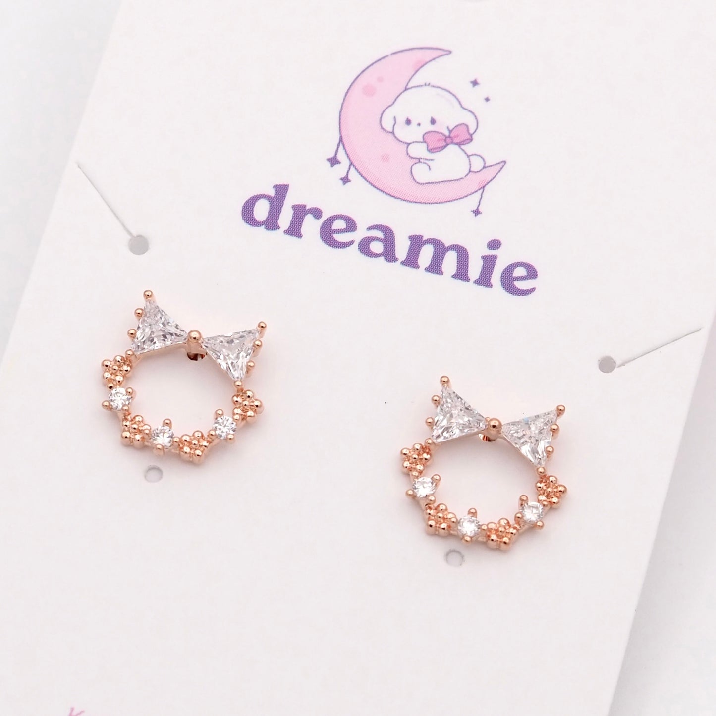 Kitten Sparkle Stud Earrings