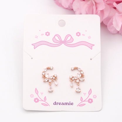Crystal Morning Earrings - Rose gold