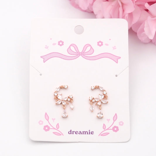 Crystal Morning Earrings - Rose gold