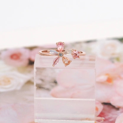 Crystal Petal Dream Ring - rose gold