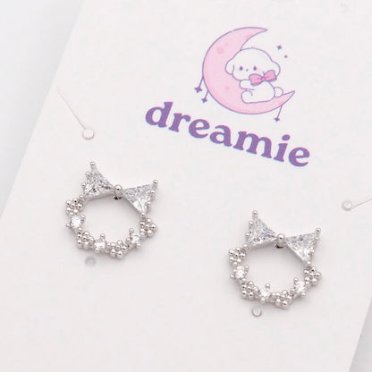 Kitten Sparkle Stud Earrings
