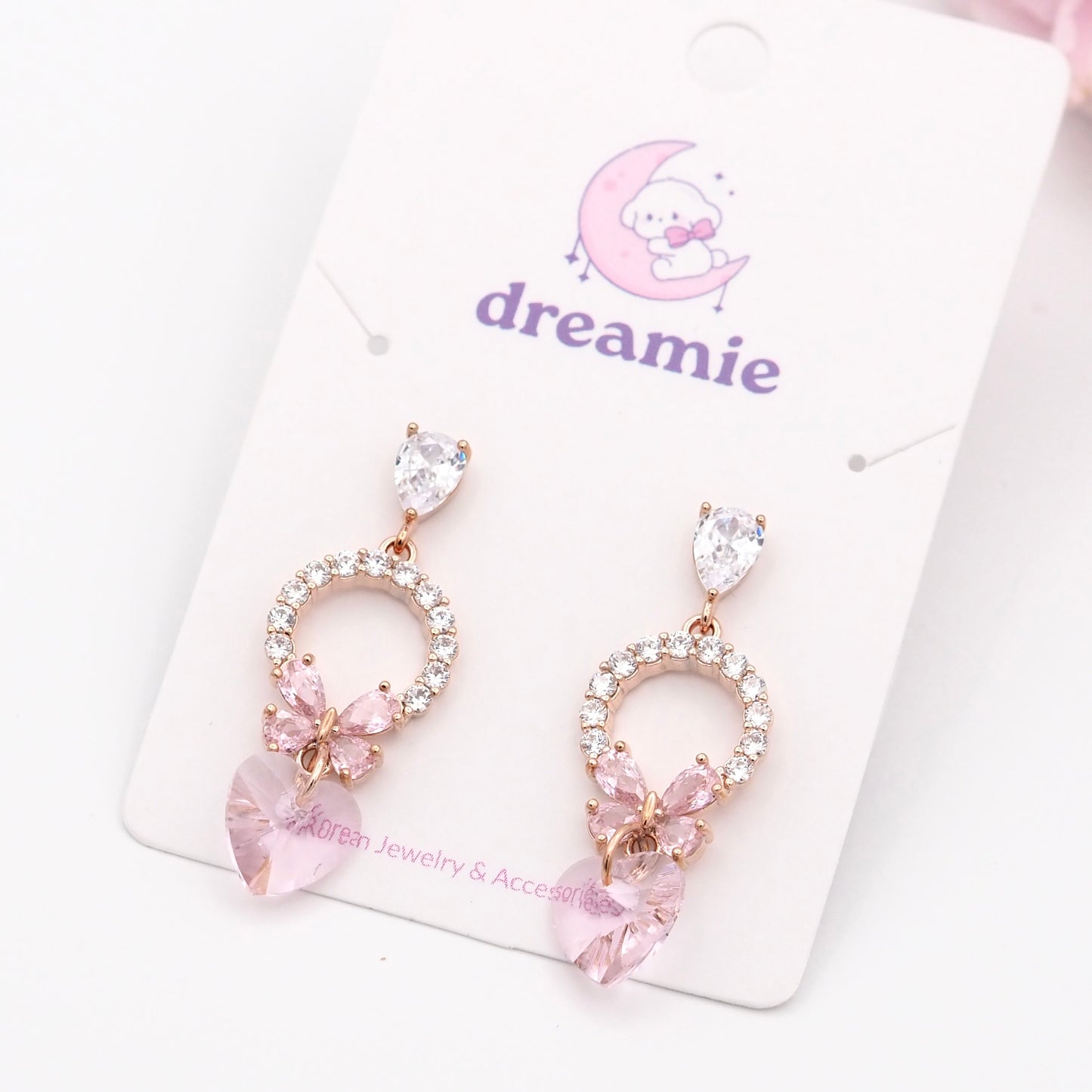 Crystal Butterfly Love Earrings