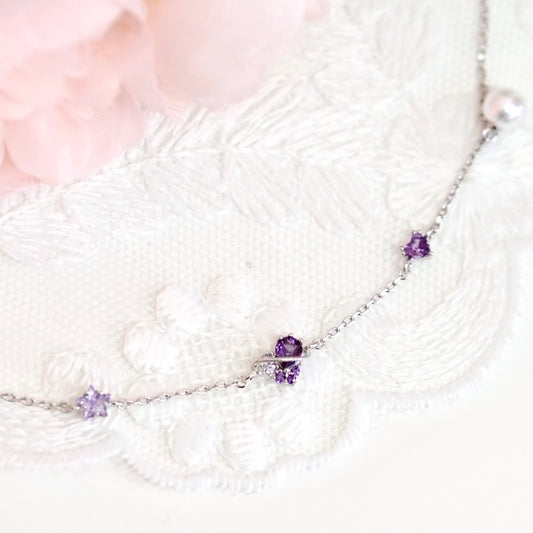 Lilac Dream Heart Charm Bracelet