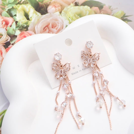 Luminous Butterfly Drop Earrings