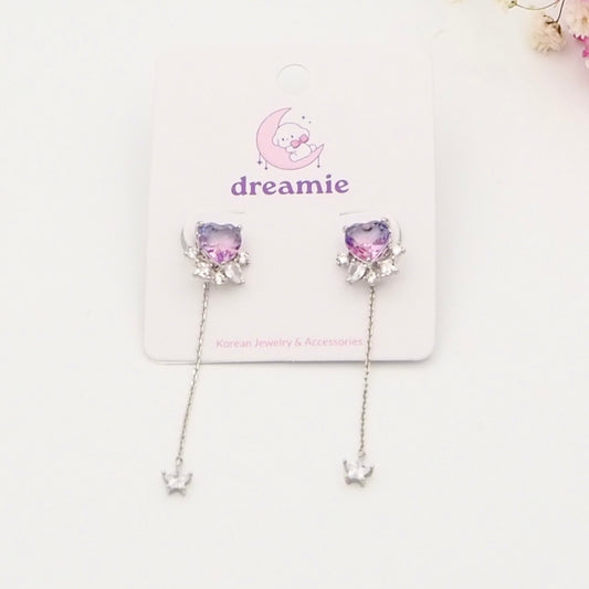 Cosmic Crystal Hearts Earrings