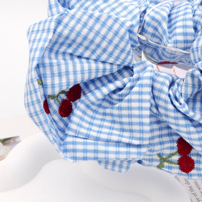 Checked Cherry Scrunchie