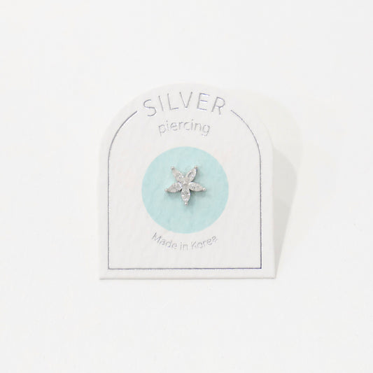 Mini Silver 925 Piercing Flower Cubic