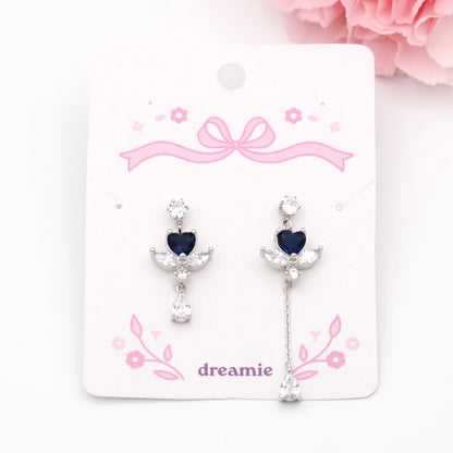 Dewdrop Bloom Earrings - Navy