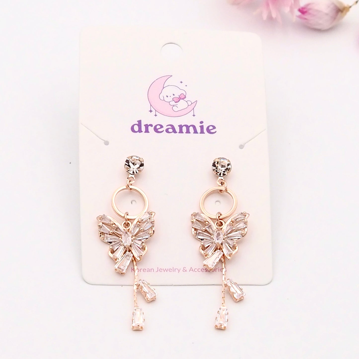 Glimmering Butterfly Drop Earrings