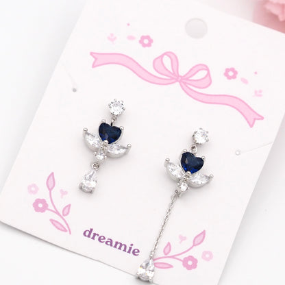 Dewdrop Bloom Earrings - Navy
