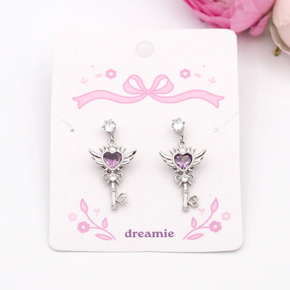 Sailor Moon Heart Earrings - Purple