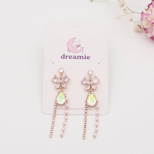 Glass Butterfly Drop Earrings