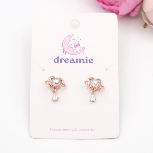 Little Love Space Earrings - Rose gold