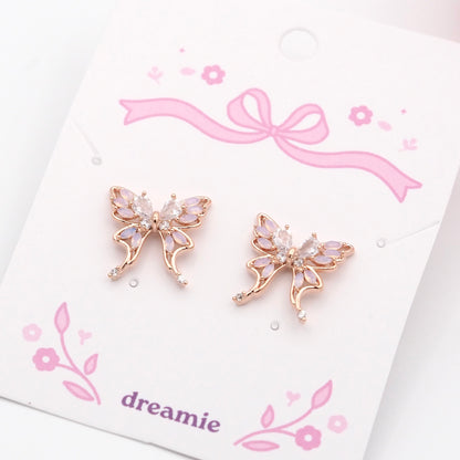 Butterfly Lumé Earrings - Rose gold