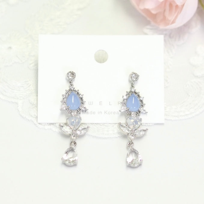 Blue Sky Swarovski Heart Earrings