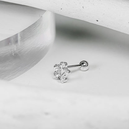 Mini Silver 925 White Cubic Pentagram Piercing