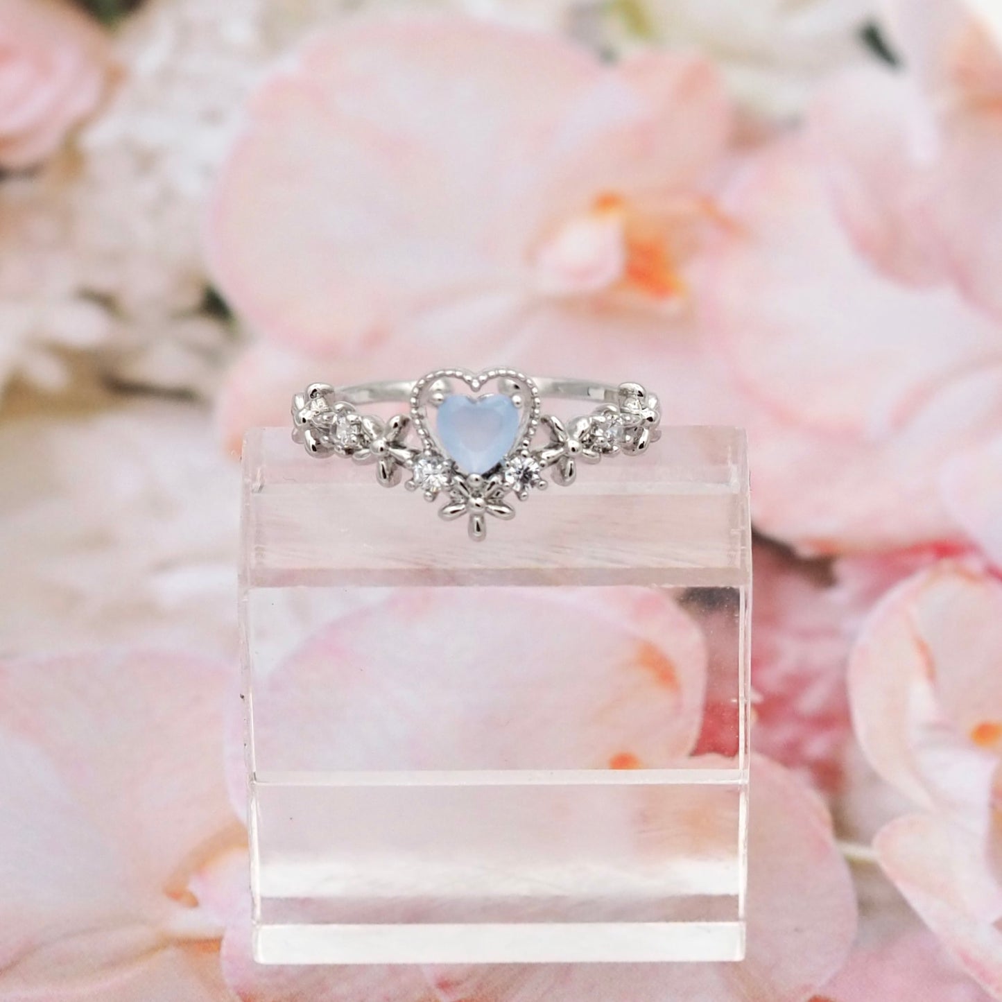 Blue Love Heart Ring