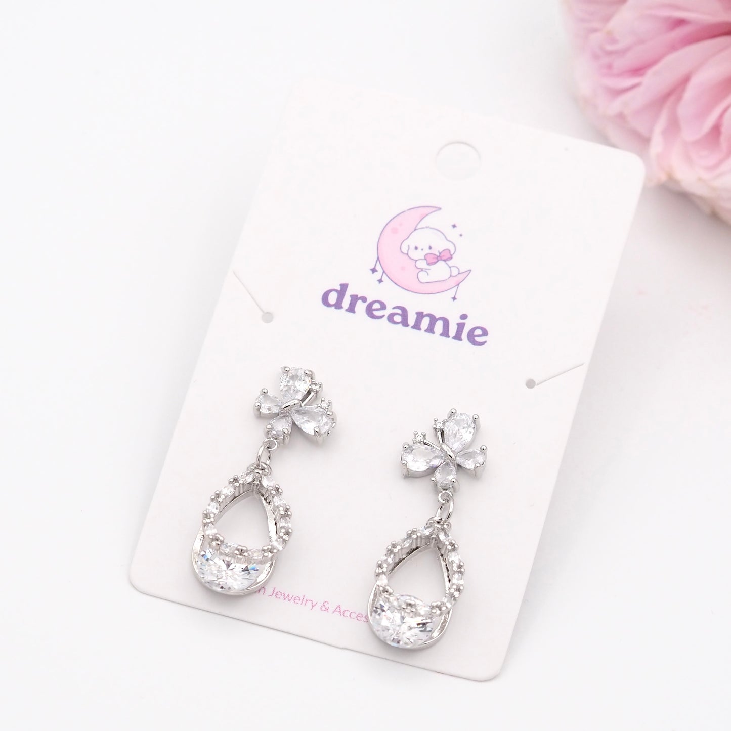 Luminous Flower Butterfly Earrings
