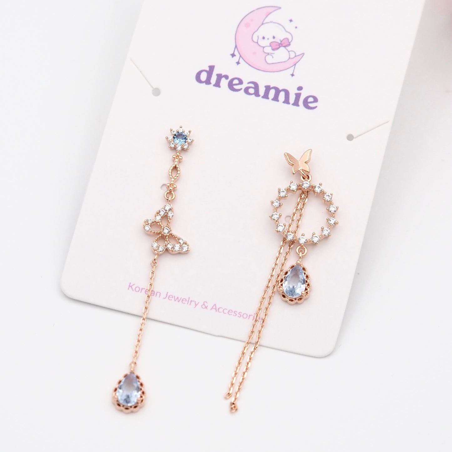Crystal Sky Butterfly Earrings - rose gold