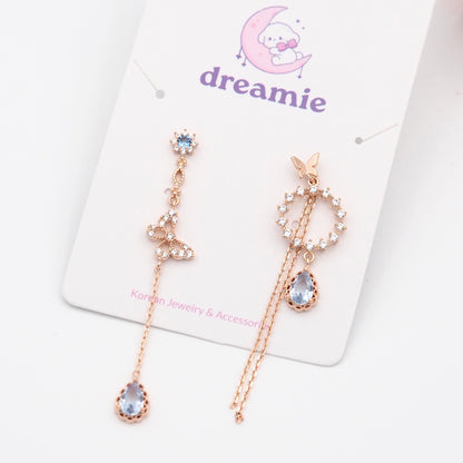 Crystal Sky Butterfly Earrings - rose gold