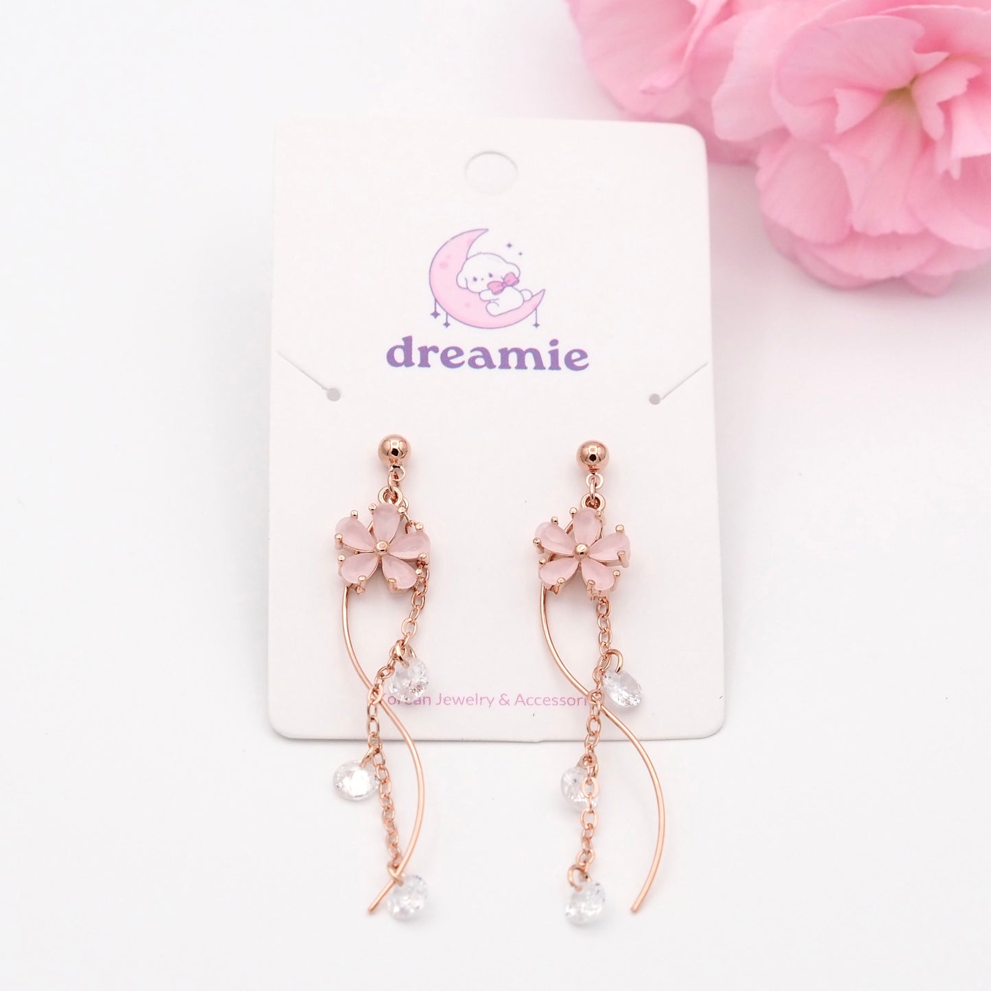 Blush Petal Drop Earrings