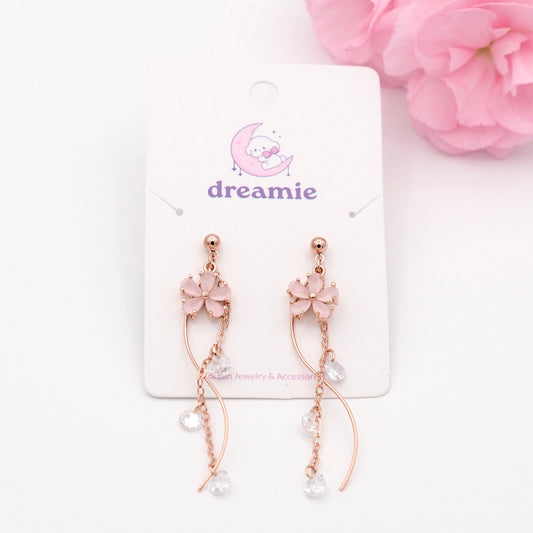 Blush Petal Drop Earrings