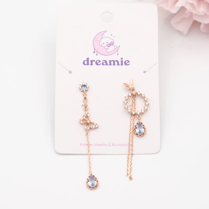 Crystal Sky Butterfly Earrings - rose gold