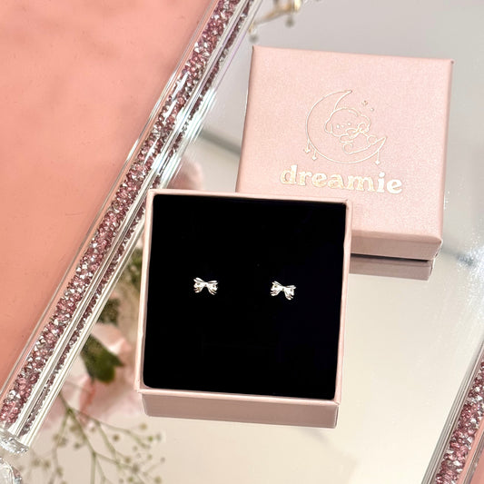 Mini Silver 925 Glow Bow Earrings