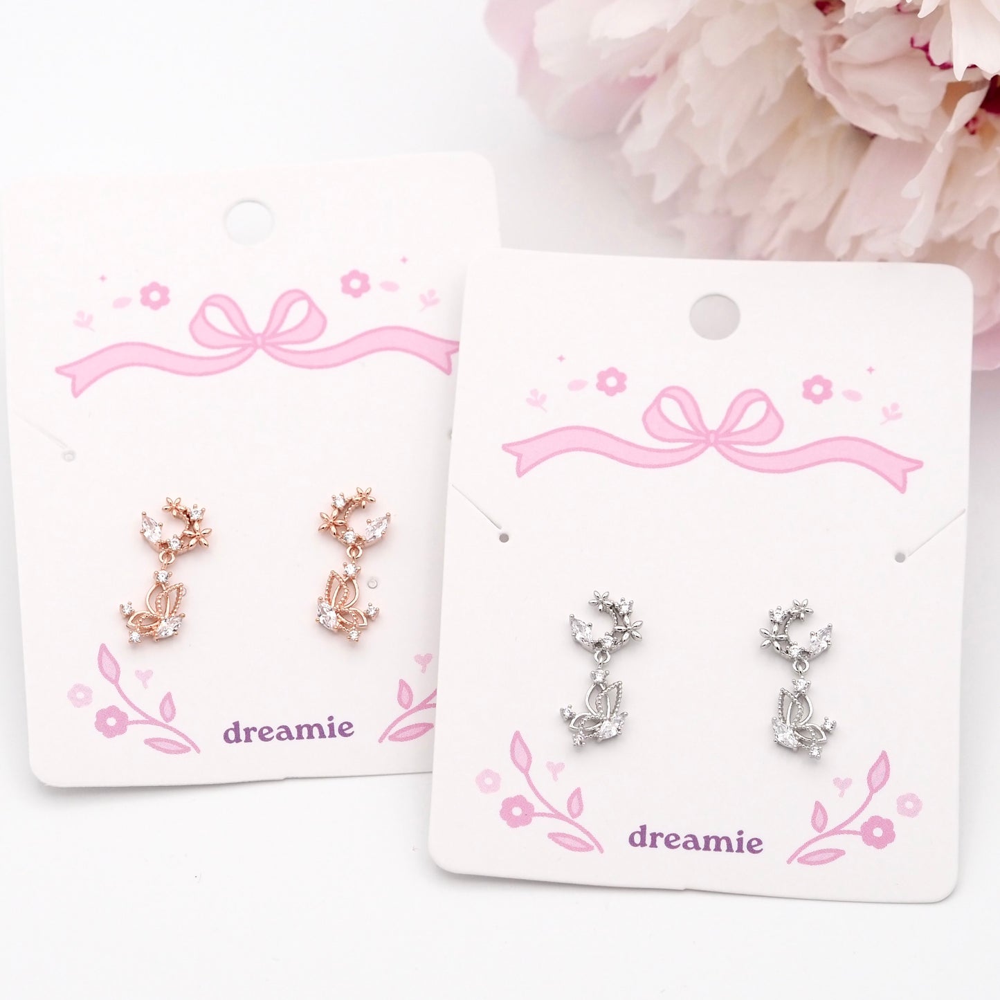 Moon Garden Butterfly Earrings