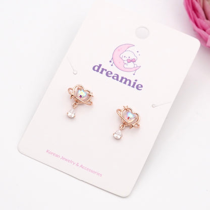 Little Love Space Earrings - Rose gold