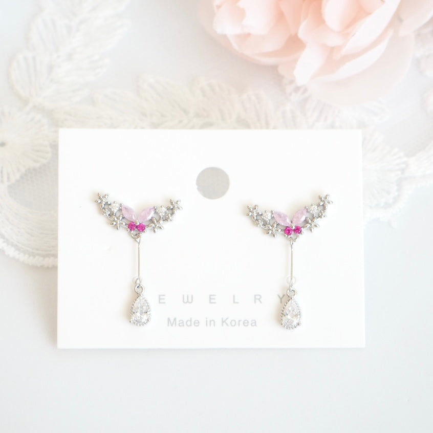 Blushing Butterfly Wingdrop Earrings