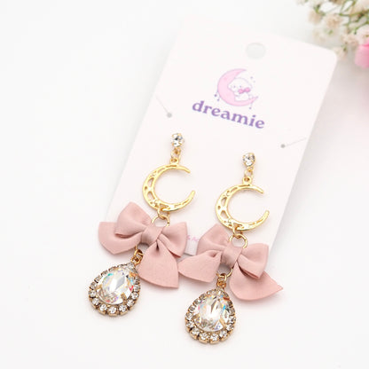 Rosequartz Moon Earrings