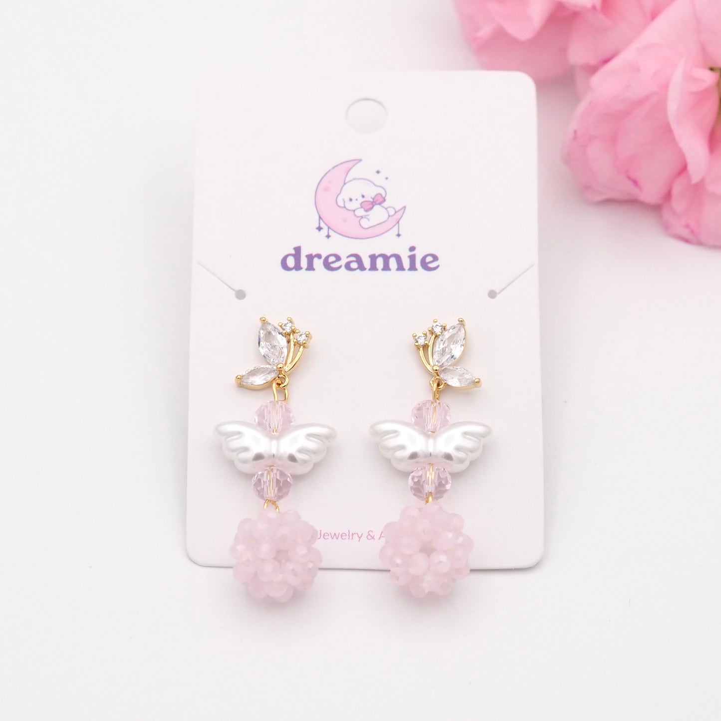 Pink Cloud Flutter Earrings