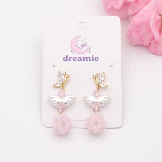 Pink Cloud Flutter Earrings