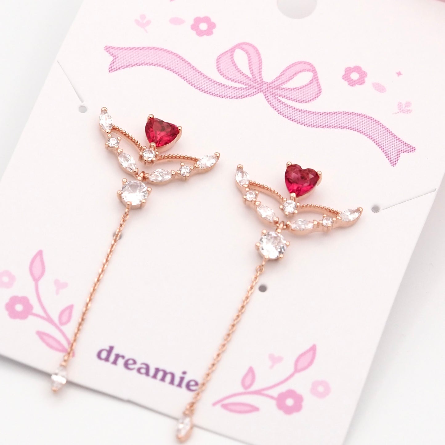 Guardian Heart Earrings - Rose gold