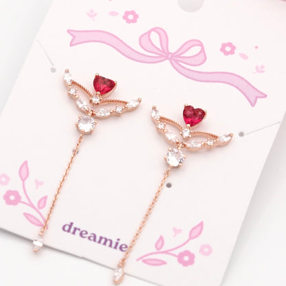 Guardian Heart Earrings - Rose gold