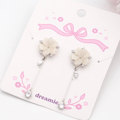 Pearl Blossom Drop Earrings - 2 colors