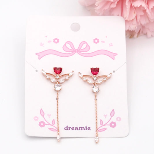 Guardian Heart Earrings - Rose gold