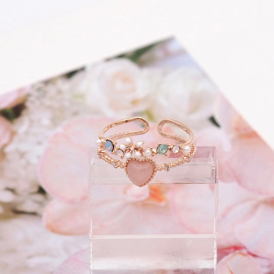 Layered Rosy Love Ring