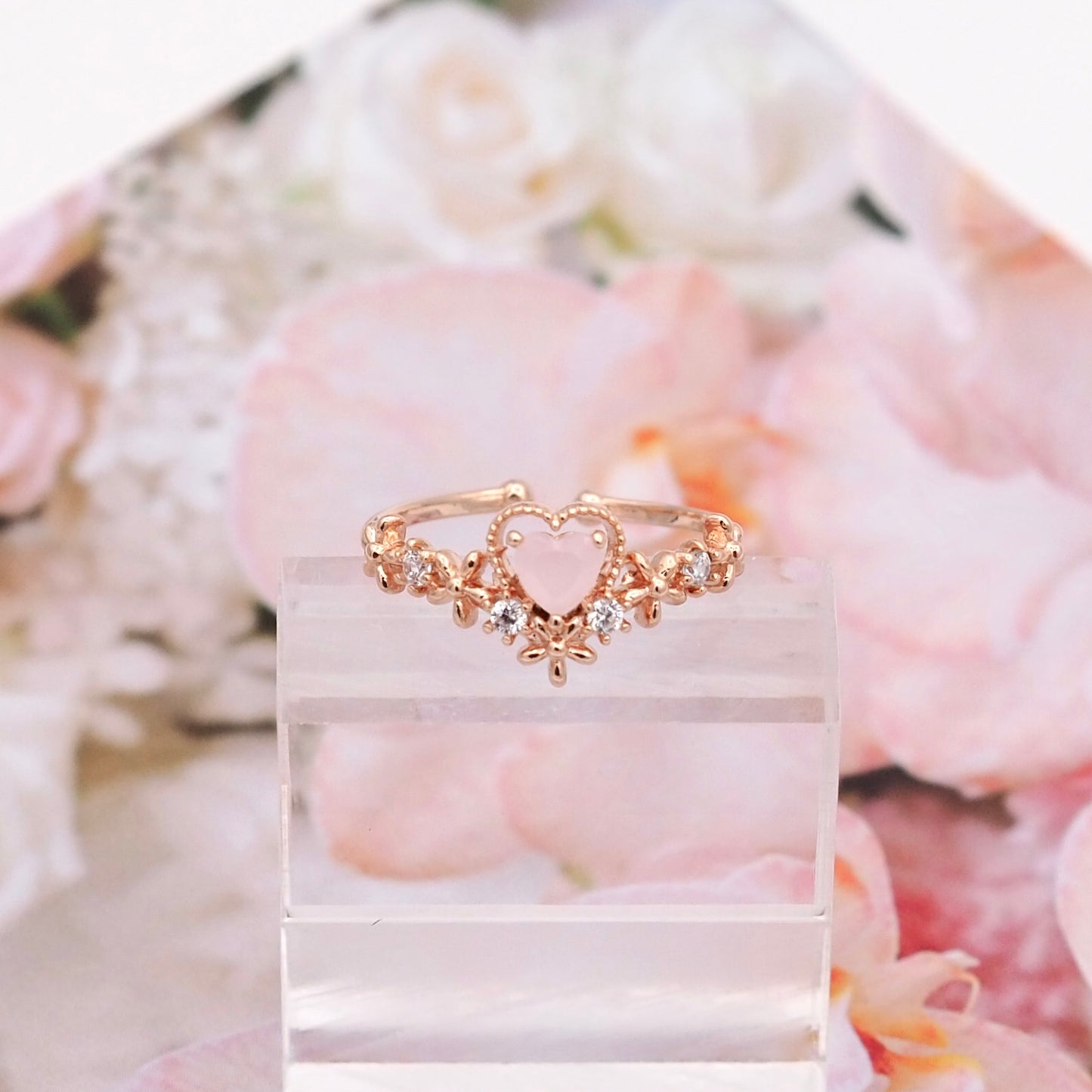 Pink Love Heart Ring