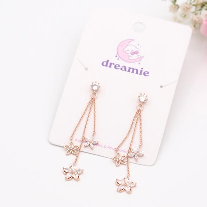 Petal Rain Earrings - Rose gold