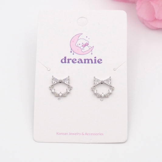 Kitten Sparkle Stud Earrings