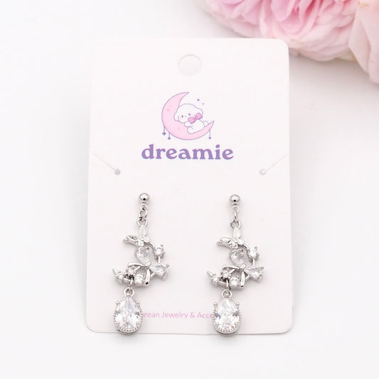 Starlight Crescent Earrings - Silver