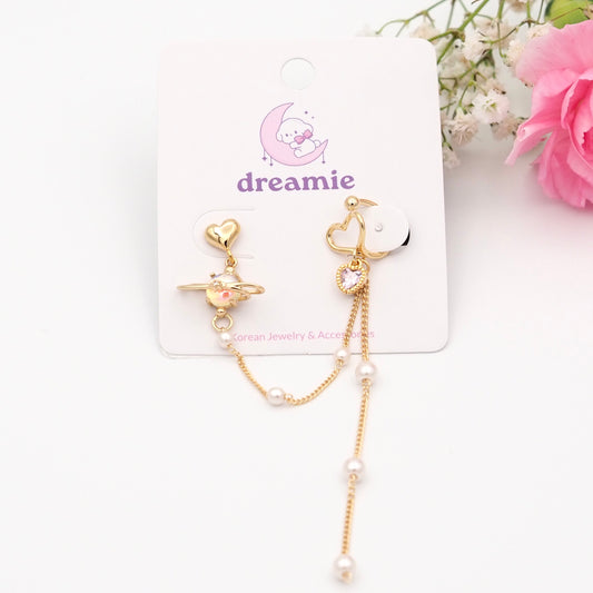 Celestial Heart Orbit Ear Cuff