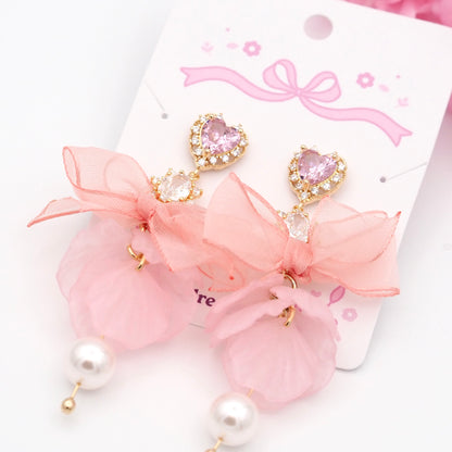 Bloomie Bow Earrings - Pink