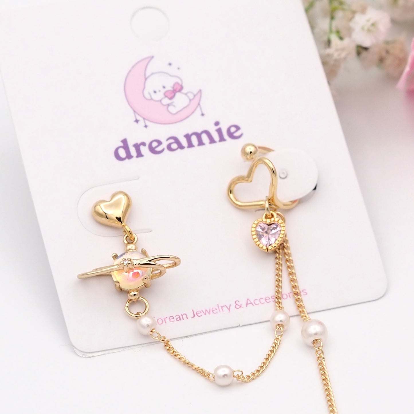 Celestial Heart Orbit Ear Cuff