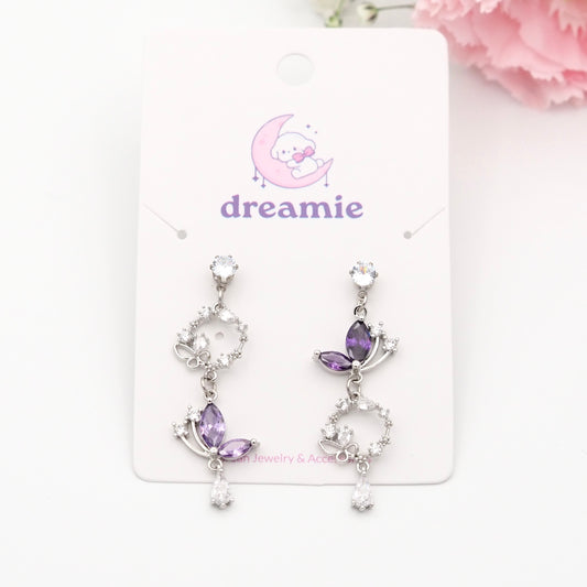 Flutter in Bloom Earrings - Purple